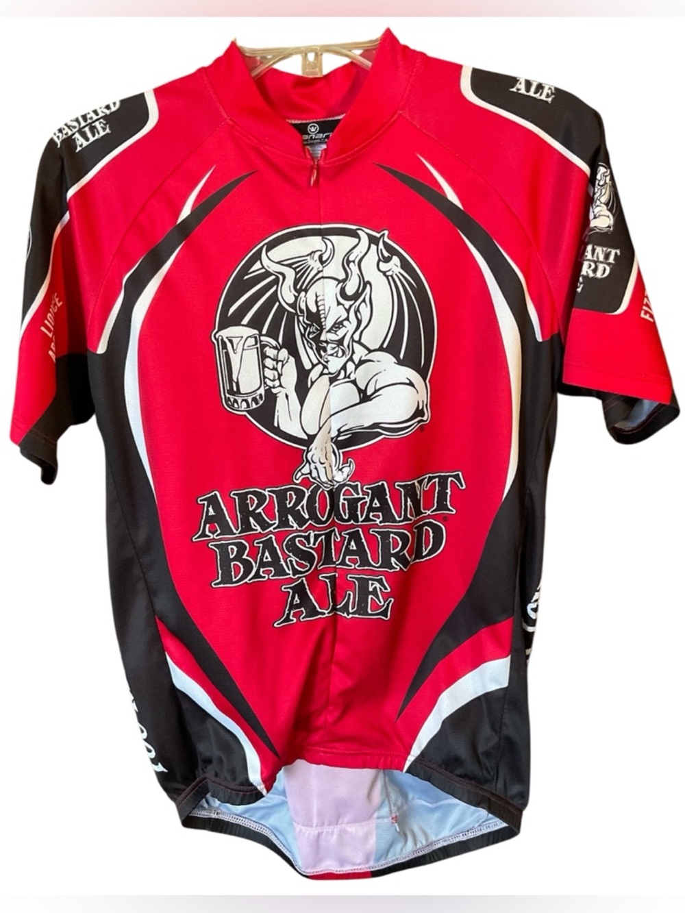 Canari Arrogant Bastard Ale Stone Brew 2/3 Zip Cycling Jersey Shirt Mens Medium
